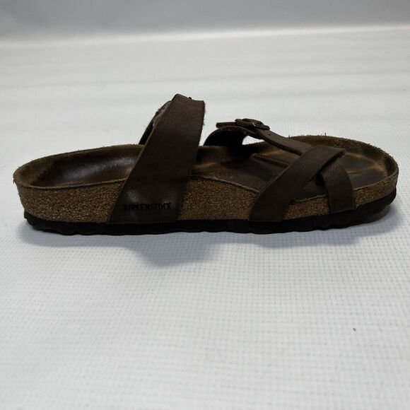 Birkenstock Mayari Mocha Brown Toe Loop Sandals Womens Size 37 L6 M4 - Picture 3 of 15